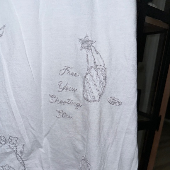 Johnny Was Sovanna embroidered Cap short Sleeve tee crewneck sun moon stars rain - Picture 8 of 8